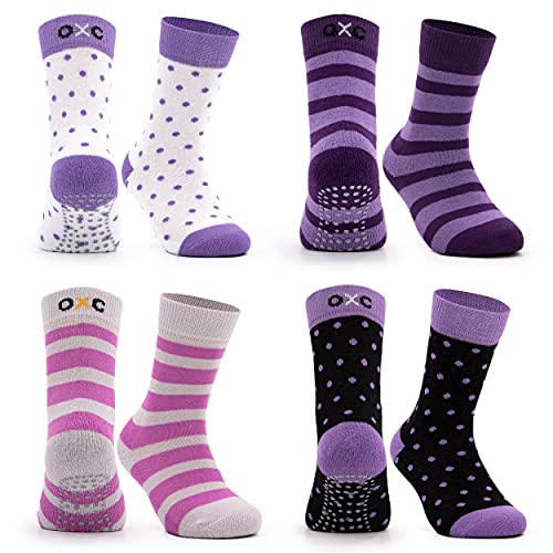 Occulto KINDER STOPPERSOCKEN für JUNGEN und MÄDCHEN (4 PAAR), ANTIRUTSCHSOCKEN für KINDER, KINDER ABS SOCKEN aus BAUMWOLLE von Occulto