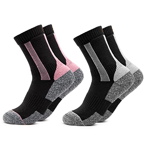 Occulto Wandersocken Damen 2er Pack (Modell: Gerlinde) Schwarz-Pink 35-38 von Occulto