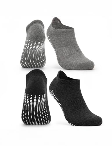 Occulto Damen & Herren Yoga Socken 2-4er Pack (Modell: Mady) 2 Paare | Schwarz-Grau 35-38 von Occulto