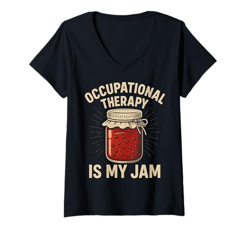 Damen Damen, Herren T-Shirt mit V-Ausschnitt Damen Damen, Herren T-Shirt mit V-Ausschnitt von Occupational Therapy Is My Funny Jam OT Therapist