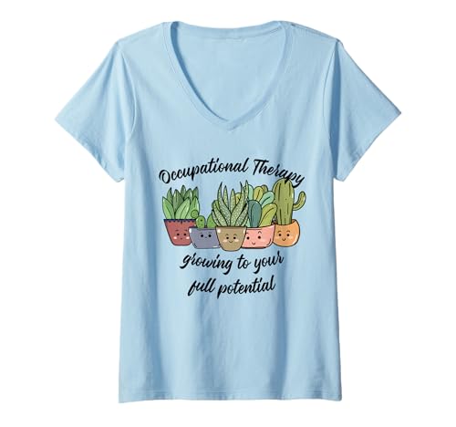 Damen Ergotherapeut OT Cute Growing Potential T-Shirt mit V-Ausschnitt Damen Ergotherapeut OT Cute Growing Potential T-Shirt mit V-Ausschnitt von Occupational Therapy OT Squad