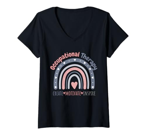 Damen Ergotherapie schaffen Motivate Inspiration für Therapeuten T-Shirt mit V-Ausschnitt Damen Ergotherapie schaffen Motivate Inspiration für Therapeuten T-Shirt mit V-Ausschnitt von Occupational Therapy Quote For Therapists Healers