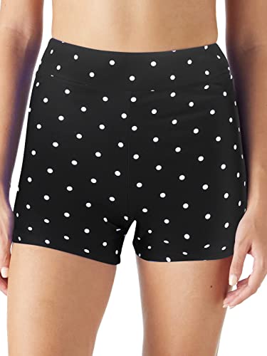 Ocean Blues Damen Badeshorts Boyshorts Badehose Mid Waist Boardshorts, schwarz mit punkten, S von Ocean Blues