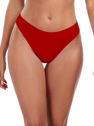 Ocean Blues Damen Cheeky Bikini-Höschen Rot - Größe M, Mittlerer Bund von Ocean Blues