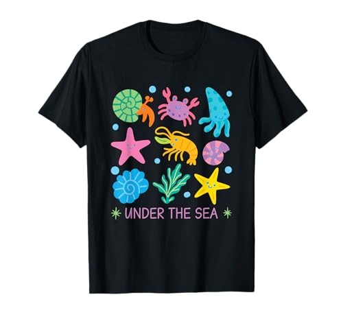 Niedliche Ozean-Meerestiere Krabbe Seestern Muschel Strand Kinder T-Shirt Niedliche Ozean-Meerestiere Krabbe Seestern Muschel Strand Kinder T-Shirt von Ocean Dreams Club Sea Life Tees for Kids & Adults