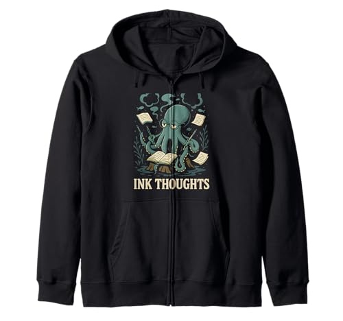Notizbuch, Oktopus, das Meerestier schreibt, lustig Kapuzenjacke Notizbuch, Oktopus, das Meerestier schreibt, lustig Kapuzenjacke von Ocean Journaling Cephalopod Writing Humor Gear