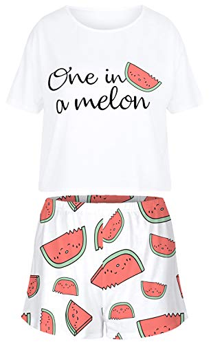 Ocean Plus Damen Digitaldruck Sommer Kurzarm Schlafanzüge Homewear Lässig Losen Pyjama Zweiteiligen Anzug Nachtwäsche Shorts & T-Shirt Sets (M (EU), Wassermelonen) von Ocean Plus