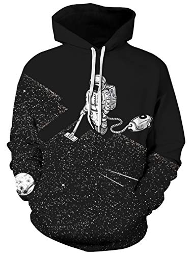 Ocean Plus Herren 3D Kapuzenpullover Hoodie Halloween Cosplay Sweatshirt Hooded Sweat Einzigartig Galaxie Pullover (L/XL (Brustumfang: 114-134CM), Vakuumastronaut) von Ocean Plus