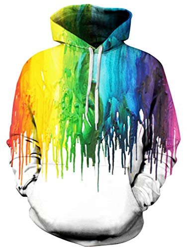 Ocean Plus Herren 3D Kapuzenpullover Hoodie Halloween Cosplay Sweatshirt Hooded Sweat Einzigartig Galaxie Pullover (S/M (Brustumfang: 112-132CM), Bunt auf Weiß) von Ocean Plus