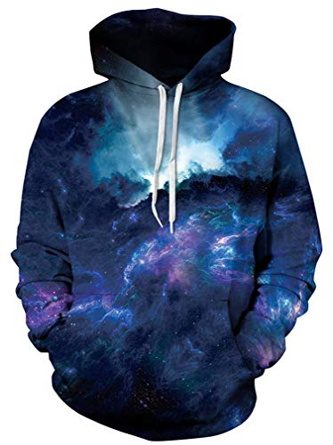 Ocean Plus Herren 3D Kapuzenpullover Hoodie Halloween Cosplay Sweatshirt Hooded Sweat Einzigartig Galaxie Pullover (S/M (Brustumfang: 112-132CM), Sturm) von Ocean Plus