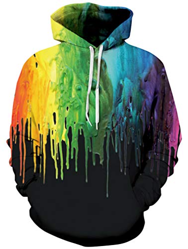 Ocean Plus Herren 3D Kapuzenpullover Hoodie Halloween Cosplay Sweatshirt Hooded Sweat Einzigartig Galaxie Pullover (XXL/3XL (Brustumfang: 126-146CM), Bunt auf Schwarz) von Ocean Plus