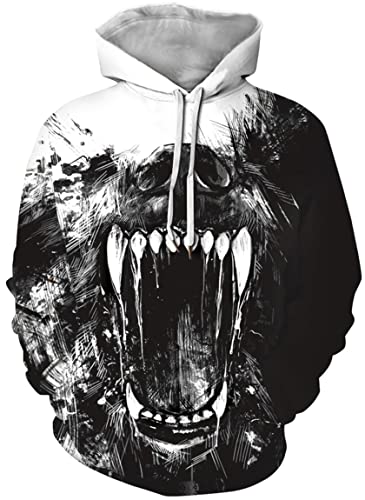 Ocean Plus Herren Galaxis Digitaldruck Kapuzenpullover Langärmelig Hoodies Sport Strickjacke mit Kapuze Große Größe (S (Brust: 108-128CM), Großer Mund) von Ocean Plus