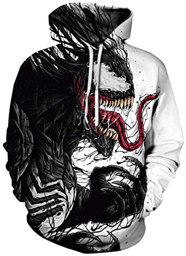 Ocean Plus Herren Kapuzenpullover Langarm Pullover Wolf Tiger Hoodie mit Kapuze (XXL/3XL (Brustumfang: 126-146CM), Gift) von Ocean Plus