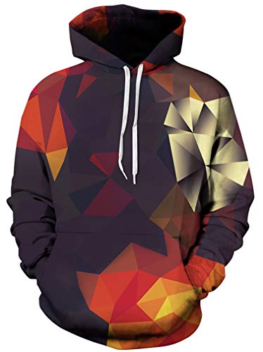 Ocean Plus Herren Kapuzenpullover Lebensecht Grafik Hoodie mit Kängurutasche Pullover mit Kapuze Sweat Hood mit Kordelzug (L/XL (Brustumfang: 114-134CM), Kaleidoskop) von Ocean Plus