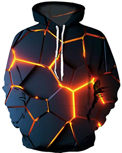 Ocean Plus Herren Kapuzenpullover Lebensecht 3D Grafik Hoodie mit Kängurutasche Pullover mit Kapuze Sweat Hood (XXL/3XL (Brustumfang: 126-146CM), Riss) von Ocean Plus