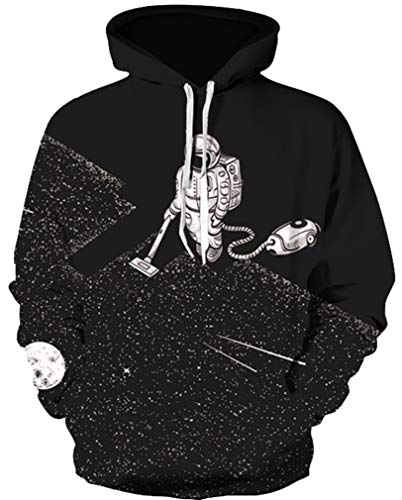 Ocean Plus Jungen 3D Kapuzenpullover Spaß Sweatshirt Hoodie mit Kängurutasche Sportlich Digitaldruck Pullover mit Kapuze (3XL (Körpergröße: 155-165cm), Vakuum Astronaut) von Ocean Plus