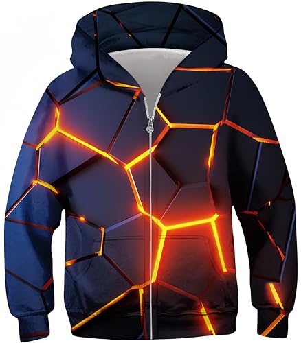 Ocean Plus Jungen Hoodies Sweatshirt mit Reißverschluss Lange Ärmel Pullover mit Kapuzen Kinder Kapuzenpullover (L (Körpergröße: 130-135 cm), Spaltung) von Ocean Plus