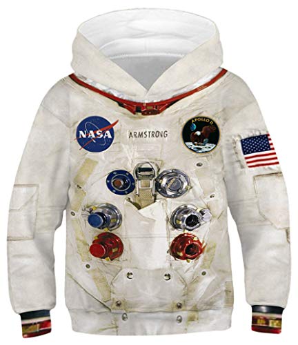 Ocean Plus Jungen Kapuzenpullover Bunt Teens Hoodie Kinder Langarm Pulli mit Kapuzen Sweatshirt Unisex Pullover (XS (Körpergröße: 115-120cm), Weltraumanzug) von Ocean Plus