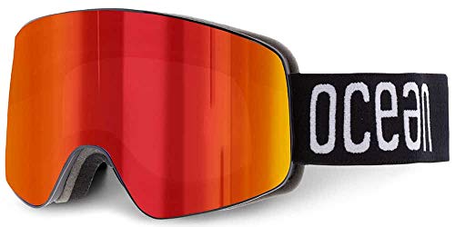 Ocean Sunglasses Unisex Fashion Cool Ski Snow Goggles Men Women Ocean Black Red Sonnenbrille, Mattes Schwarz von Ocean Sunglasses