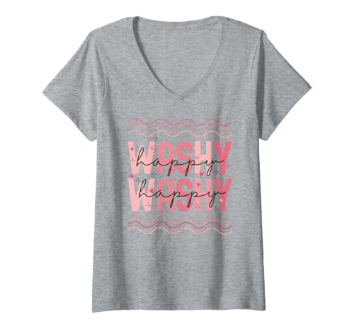 Damen Schiffskreuzfahrt Washy Washy Happy Cruise Vibes T-Shirt mit V-Ausschnitt Damen Schiffskreuzfahrt Washy Washy Happy Cruise Vibes T-Shirt mit V-Ausschnitt von Ocean Voyage Ship Curise Cruise Travel Waves