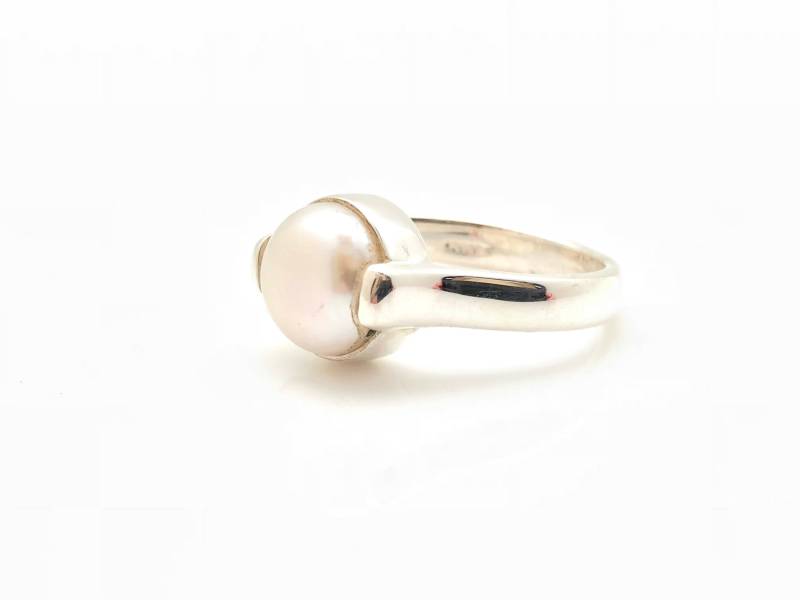 Perlenring-Set in 925 Sterling Silber Größe 6, 9 // Natürliche Südseeperle Ring Silberring Schlichter Perlenring von OceanGemsCo