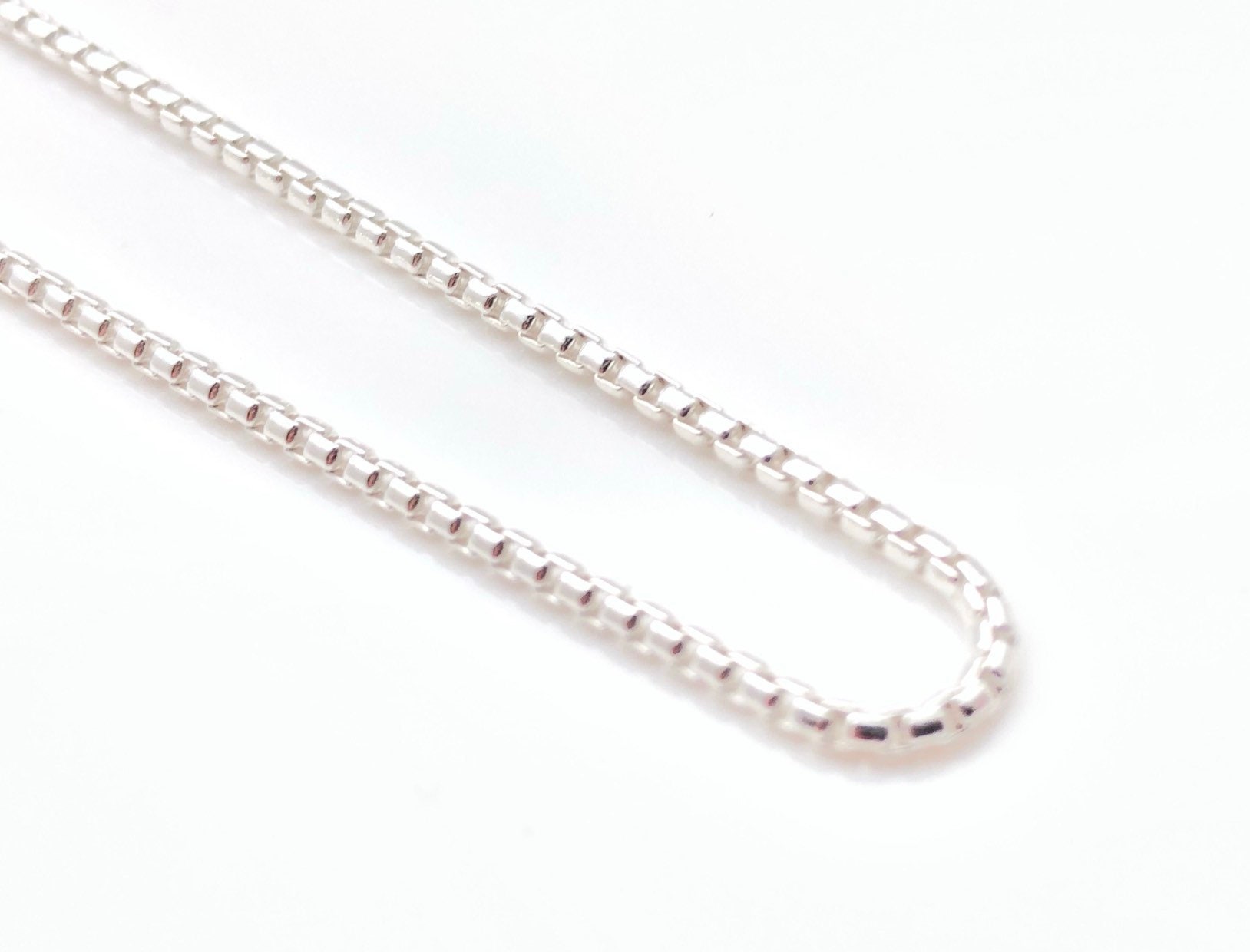 Runde Box Kette Aus Silber 1.5 Mm // Medium 086 Verkaufsschlager Starke Anhänger 925 Sterling von OceanGemsCo