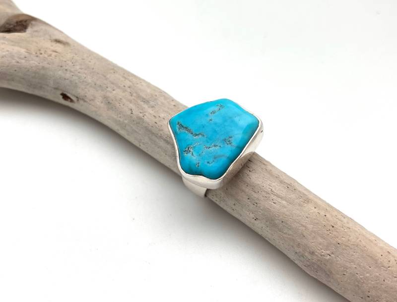 Türkis Ring // Free Form Size 8 925 Sterling Silber //Größe von OceanGemsCo