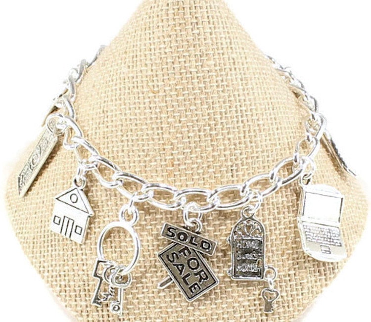 Makler Armband Charm Geschenk Silber von OceanPalmsJewelry