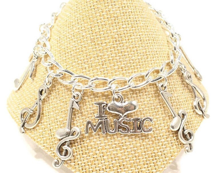 Musiknote Armband - Geschenk Musikgeschenk Musikschmuck Musiker Musiklehrer -Chor Band von OceanPalmsJewelry