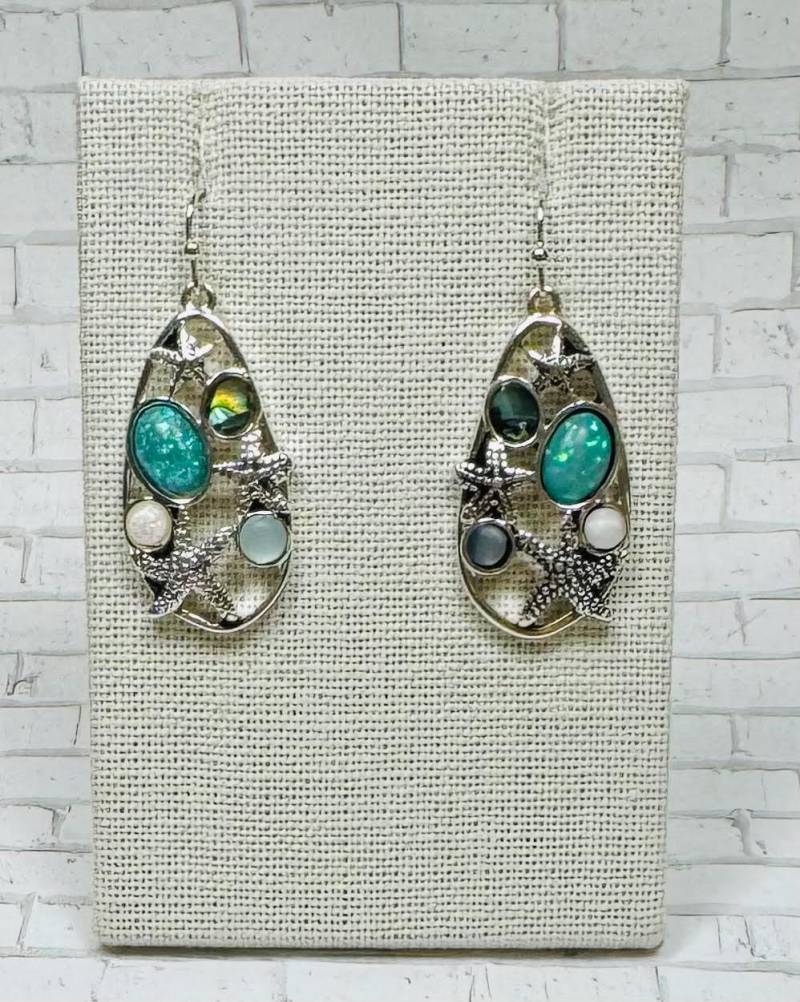 Seestern Ohrringe - Seepferdchen Schmuck Strand Bunte von OceanPalmsJewelry