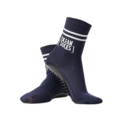 OceanSocks + EXTRA TASCHE | rutschfeste Aqua-und Beachsocken für Strand, Wasser, Wattwanderung, Boot & Boards, Damen, Herren, Kinder, Marine, 39-42 von OceanSocks