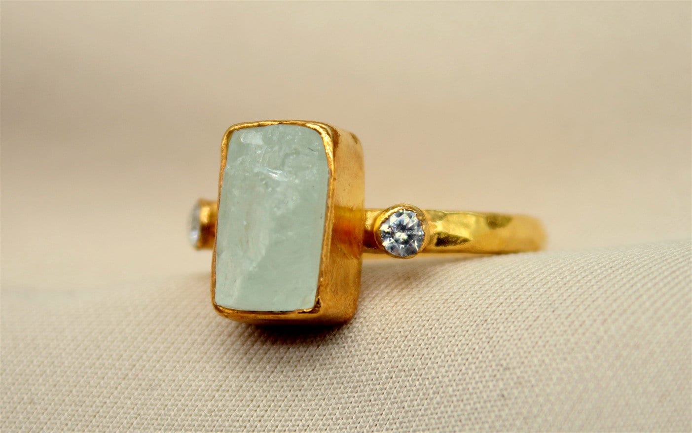 925 Sterling Silber Roh Aquamarin Ring, Edelstein Morganit Ehering, Verlobungsring, Geschenk Für Sie von OceansilverArt