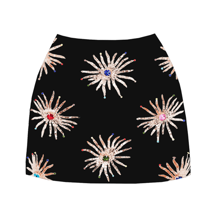 Callie Co-ord Luxe Mini Skirt Black von Oceanus Swimwear