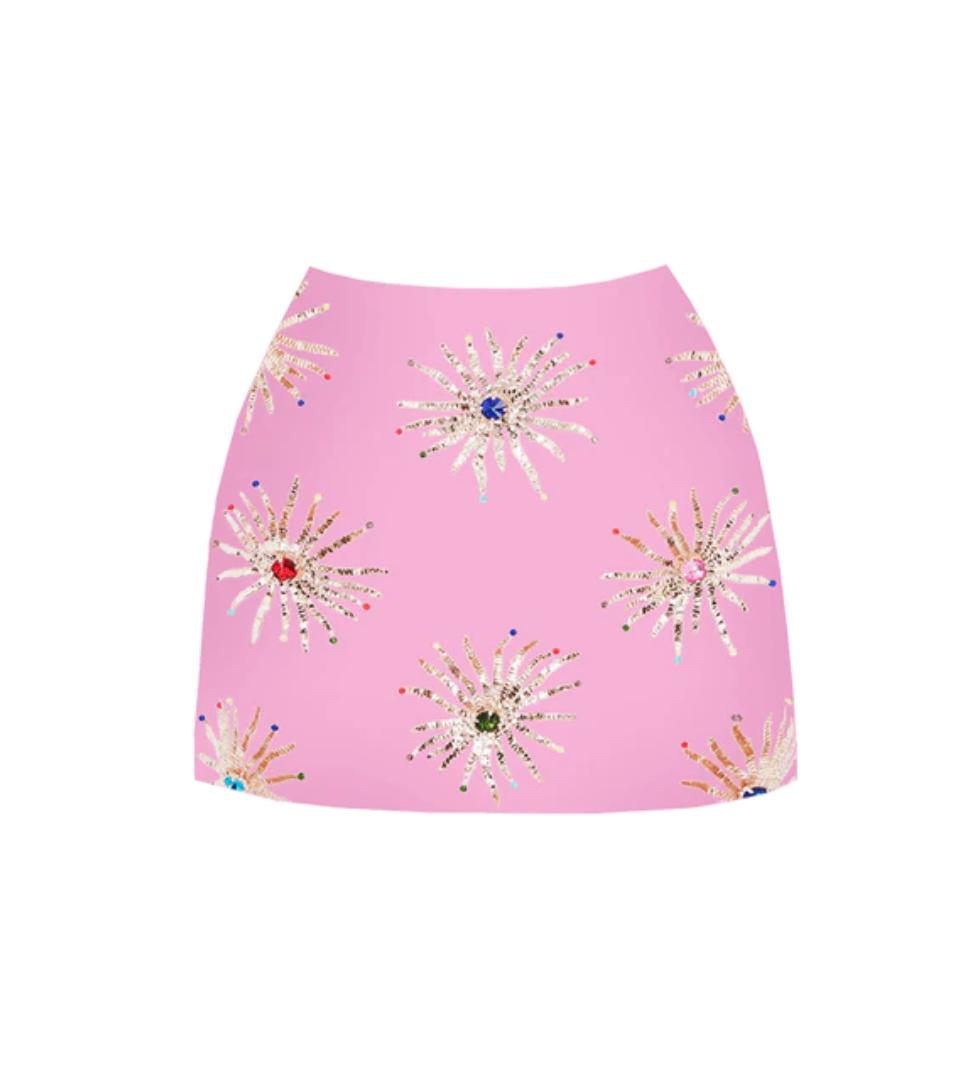 Callie Co-ord Luxe Mini Skirt Pink von Oceanus Swimwear