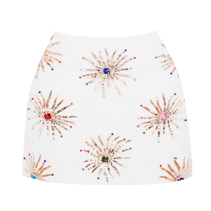 Callie Co-ord Luxe Mini Skirt White von Oceanus Swimwear