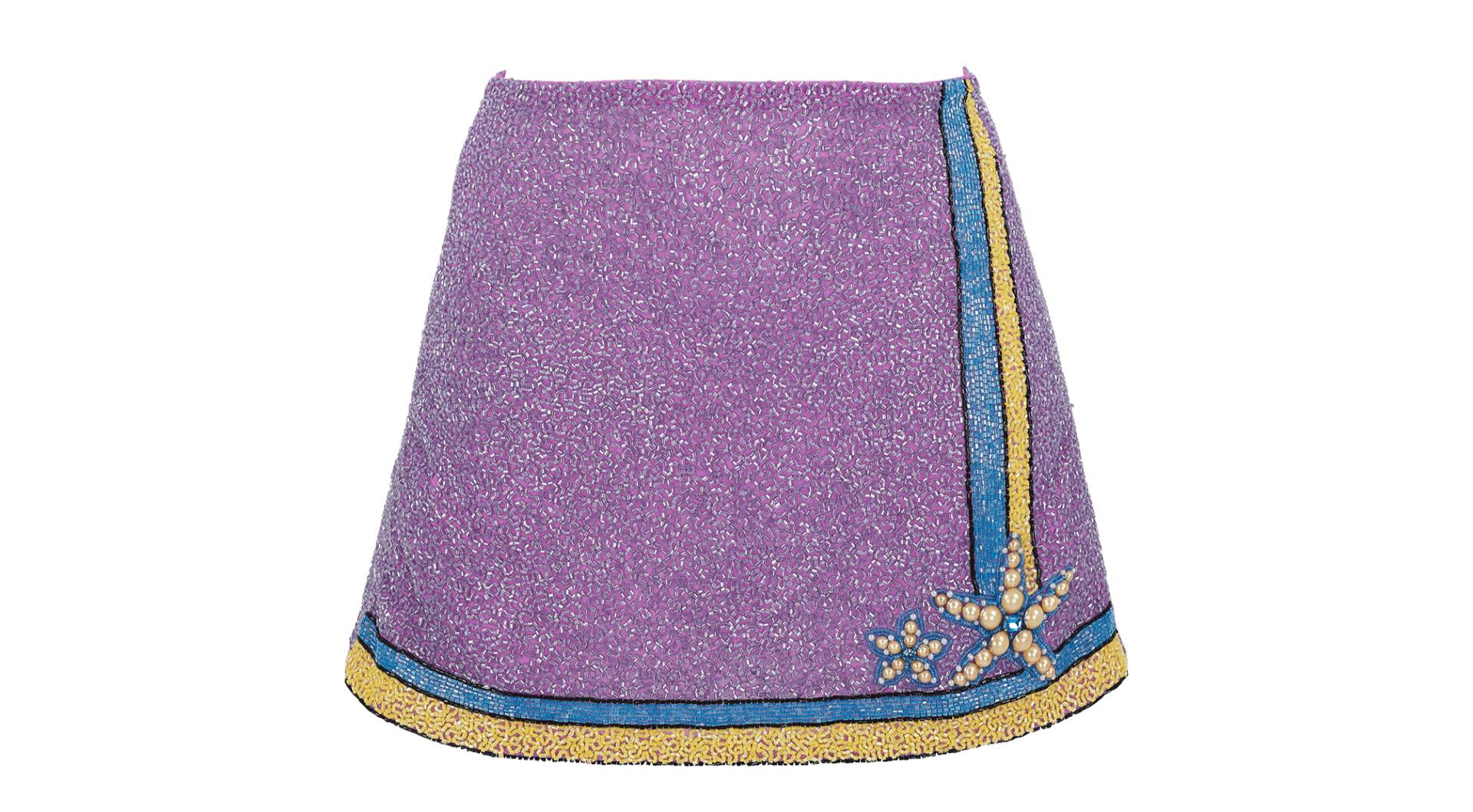 Monni Co-ord Hand Embroidered Crystal Purple Skirt von Oceanus Swimwear