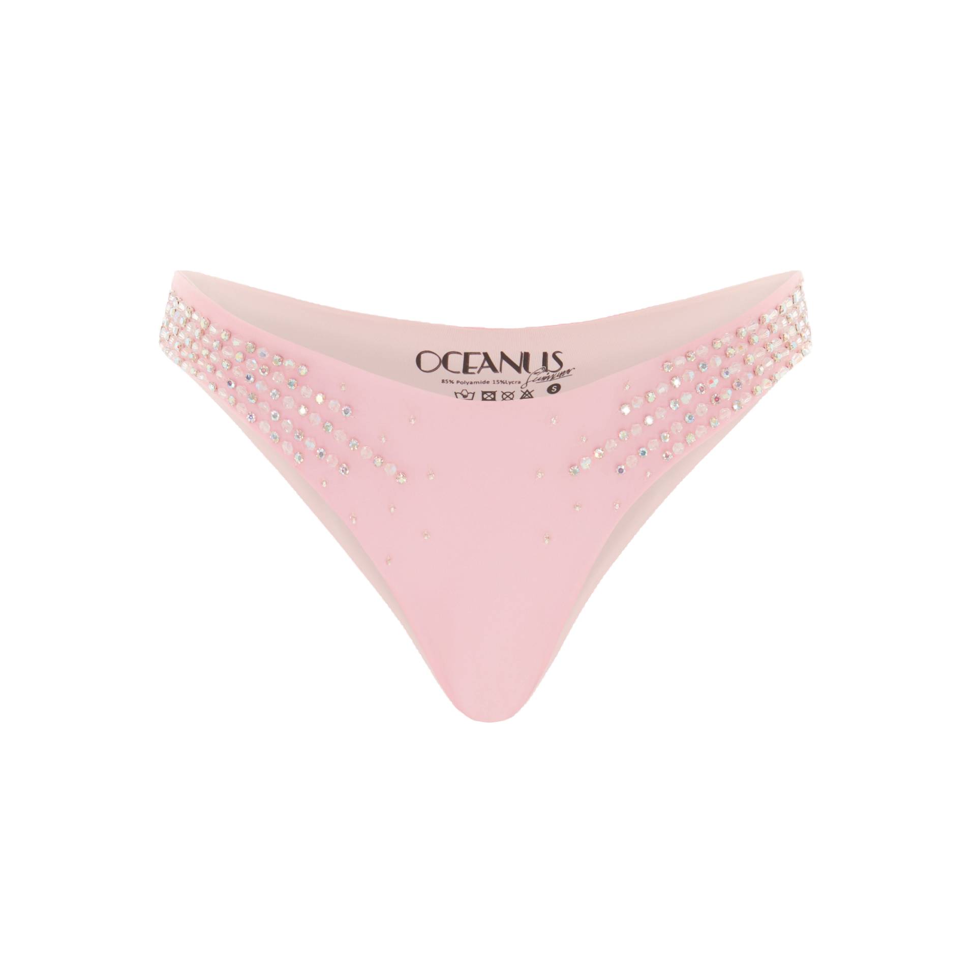 Ophelia Crystal Summer Bikini Bottoms Pink von Oceanus Swimwear