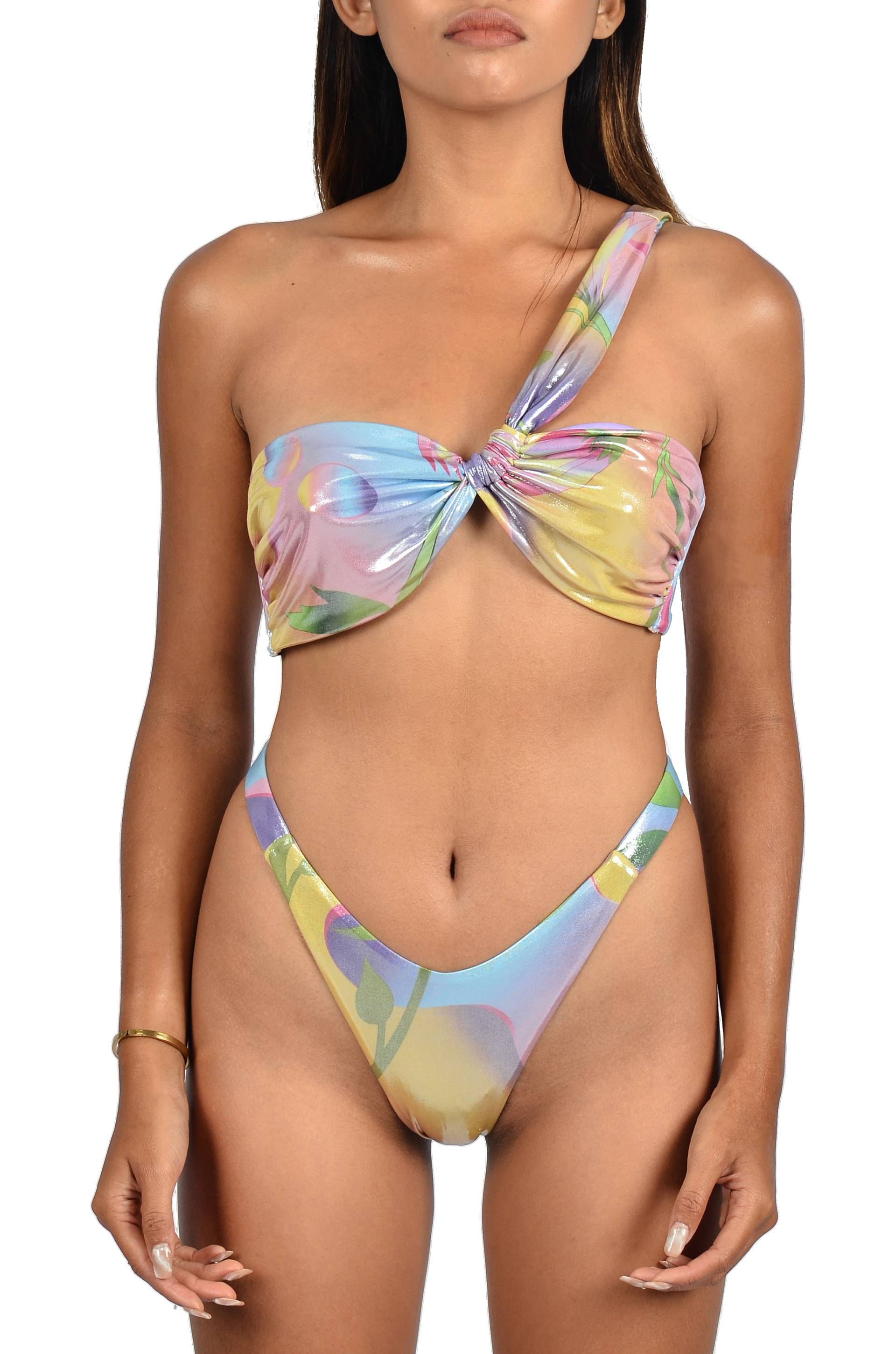 Suki One Shoulder Slip On Multi-Coloured Bikini von Oceanus Swimwear
