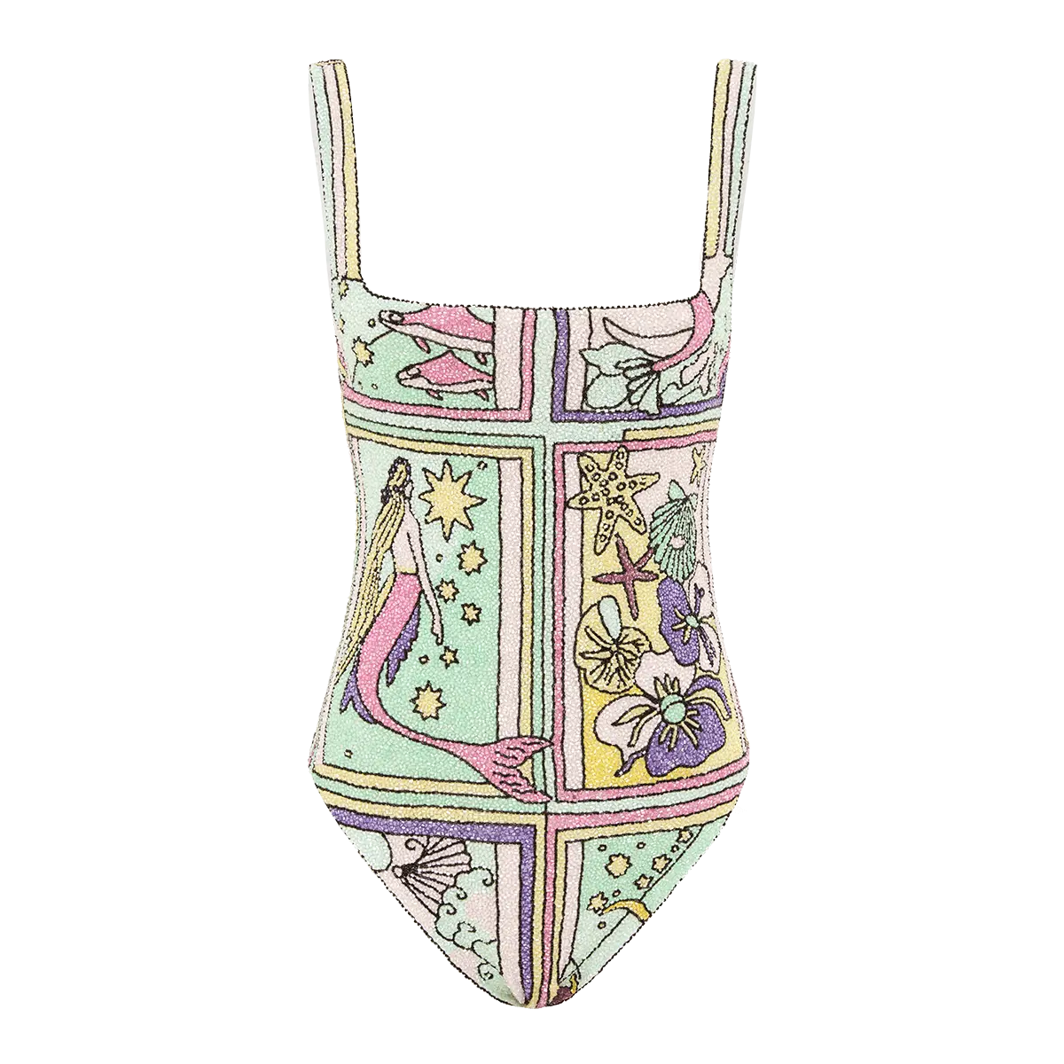 Talia Hand Beaded Multi-Coloured Crystal Swimsuit von Oceanus Swimwear