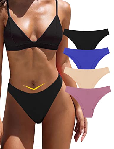 Ocexteur String Tanga Damen Unsichtbarer Nahtloser Slip Weicher Low Rise Tanga Damen Unterwäsche Mehrpack von Ocexteur