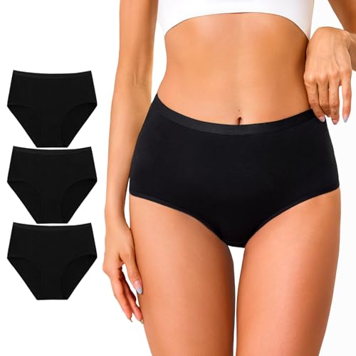 Ocexteur Unterhosen Damen Baumwolle Frauen Unterwäsche Hohe Taille Slips Hoher Taillenslip Mehrpack von Ocexteur
