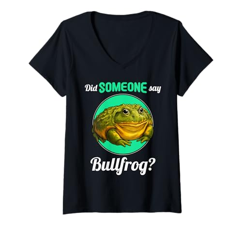 Damen Ochsenfrösche Ochsenfrosch T-Shirt mit V-Ausschnitt Damen Ochsenfrösche Ochsenfrosch T-Shirt mit V-Ausschnitt von Ochsenfrösche Ochsenfrosch Tier Shop