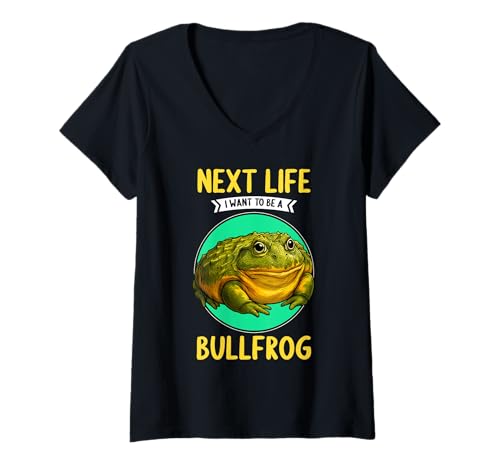 Damen Ochsenfrösche Ochsenfrosch T-Shirt mit V-Ausschnitt Damen Ochsenfrösche Ochsenfrosch T-Shirt mit V-Ausschnitt von Ochsenfrösche Ochsenfrosch Tier Shop