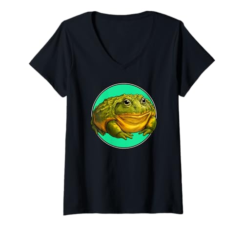 Damen Ochsenfrösche Ochsenfrosch T-Shirt mit V-Ausschnitt von Ochsenfrösche Ochsenfrosch Tier Shop