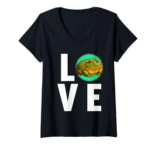 Damen Ochsenfrösche Ochsenfrosch T-Shirt mit V-Ausschnitt Damen Ochsenfrösche Ochsenfrosch T-Shirt mit V-Ausschnitt von Ochsenfrösche Ochsenfrosch Tier Shop