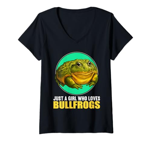 Damen Ochsenfrösche Ochsenfrosch T-Shirt mit V-Ausschnitt Damen Ochsenfrösche Ochsenfrosch T-Shirt mit V-Ausschnitt von Ochsenfrösche Ochsenfrosch Tier Shop