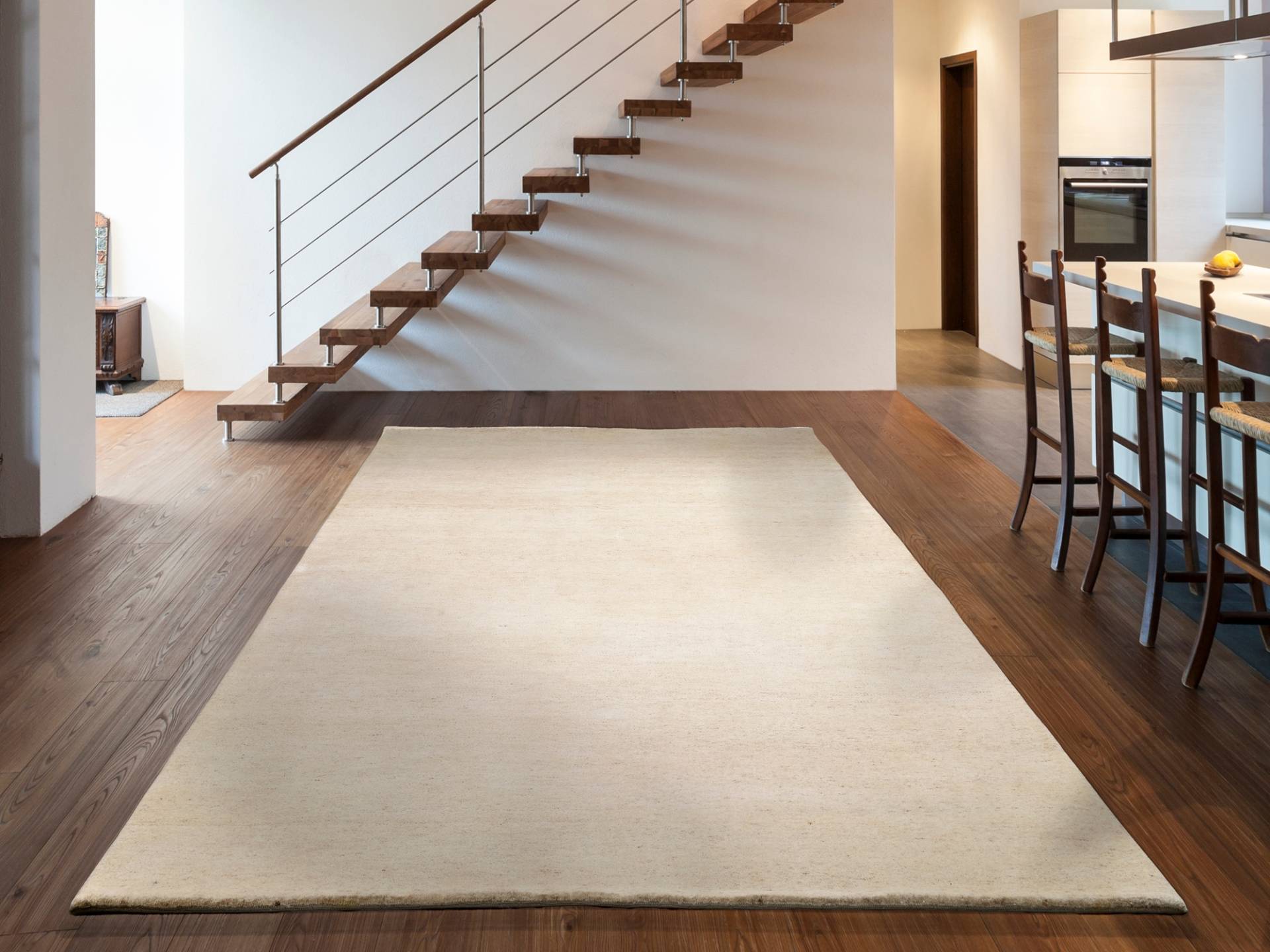 OCI DIE TEPPICHMARKE Wollteppich "ESEMPIO UNI MELANGE" rechteckig 18 mm Höhe reine Wolle, handgeknüpft, hochwertig verarbeitet, natürlich warm von Oci Die Teppichmarke