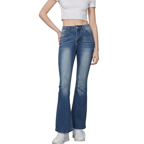 Ocimcia Damen Baggy Jeans - High Waist Schlaghose mit Stretch, Hippie Style, Bootcut für den perfekten Look von Ocimcia