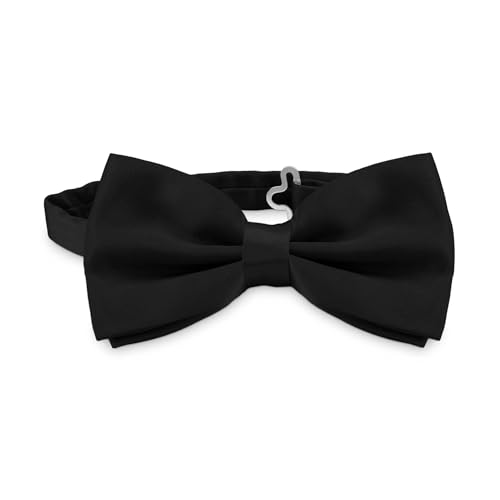 OcioDual Schwarz Fliege Herren, Herren Fliege Anzug, Einfach Herrenfliege mit verstellbarem Haken-Clip-Verschluss, 12 cm x 6 cm, Feiern, Partys, Arbeit, Hochzeiten und Events von OcioDual