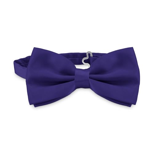 OcioDual Navy Blau Fliege Herren, Herren Fliege Anzug, Einfach Herrenfliege mit verstellbarem Haken-Clip-Verschluss, 12 cm x 6 cm, Feiern, Partys, Arbeit, Hochzeiten und Events von OcioDual